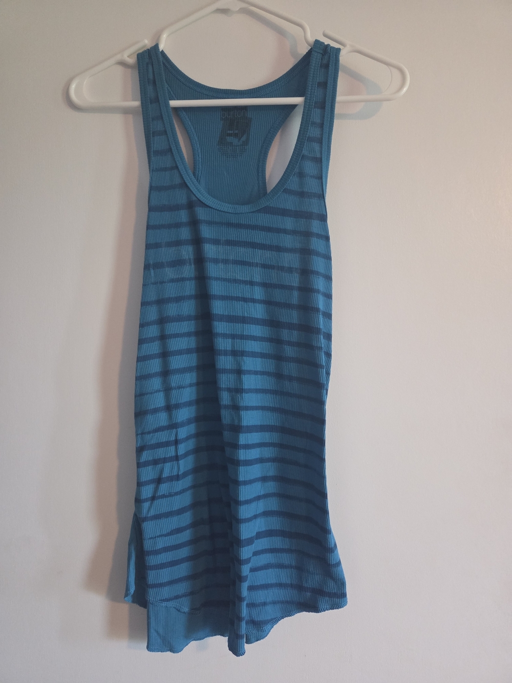 Blue Striped Racerback Tank